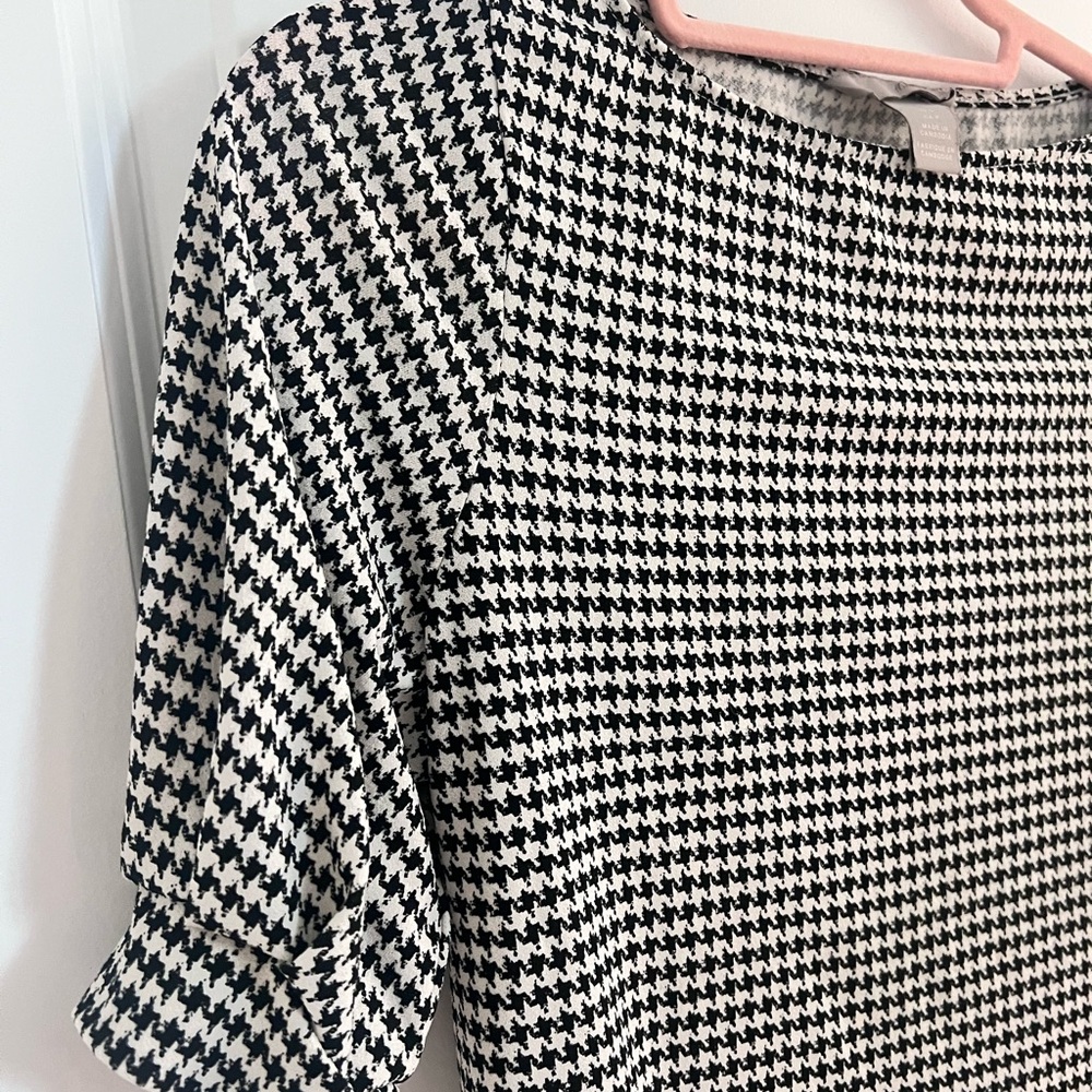 H&M Black and White Houndstooth Blouse - Picture 4 of 7